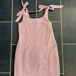 Wayf Pink and White Striped Mini Dress